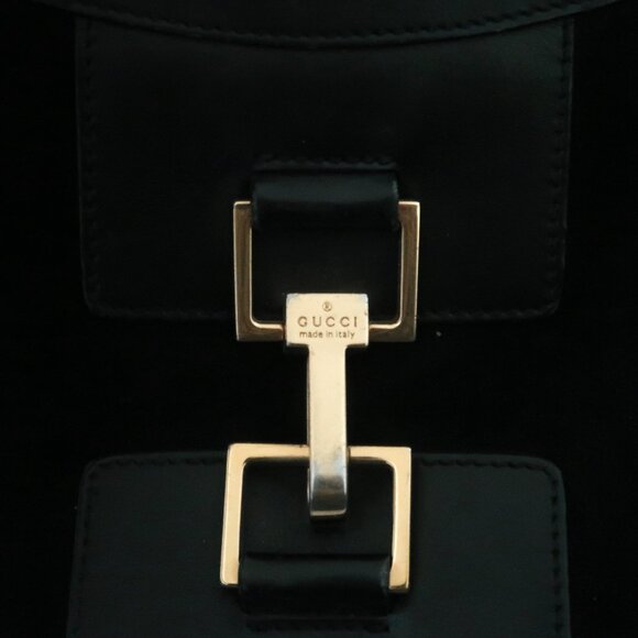 vtg GUCCI Jackie shoulder bag Black leather & suede 001-4128 - Picture 4 of 11